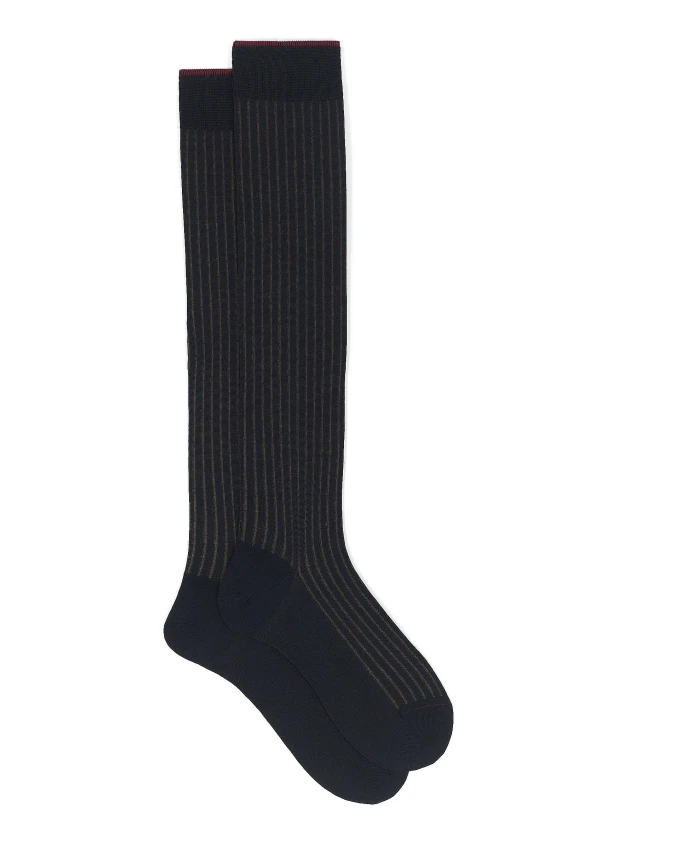 

Мужские длинные шерстяные и хлопковые носки синего/черного цвета Gallo, мультиколор