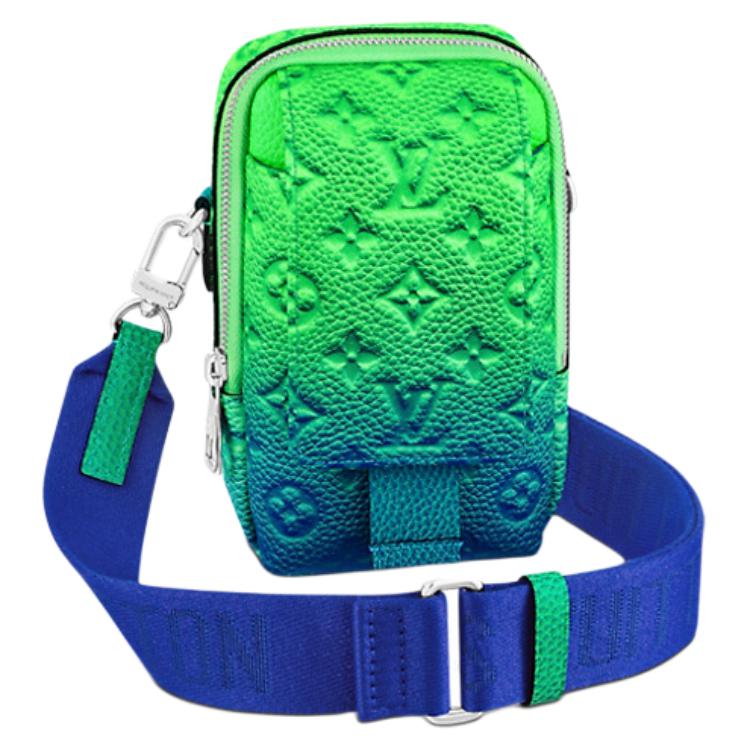 

LOUIS VUITTON Двойной чехол для телефона Taurillon Illusion Blue/Green