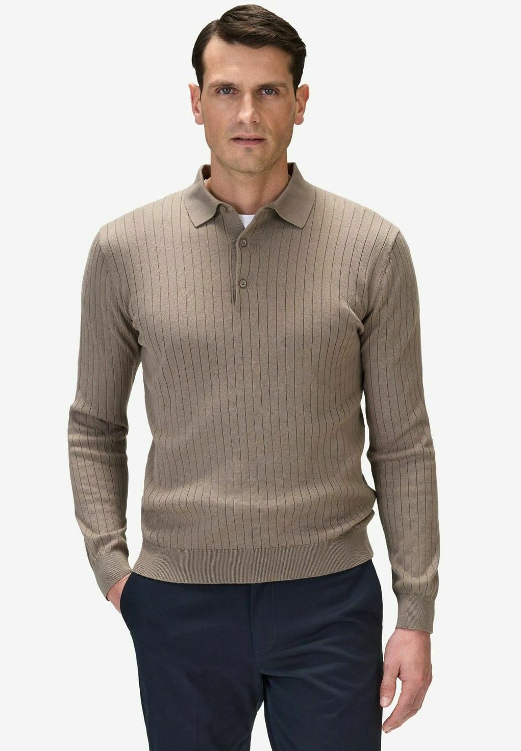 

Джемпер RIBBED POLO John Henric, коричневый