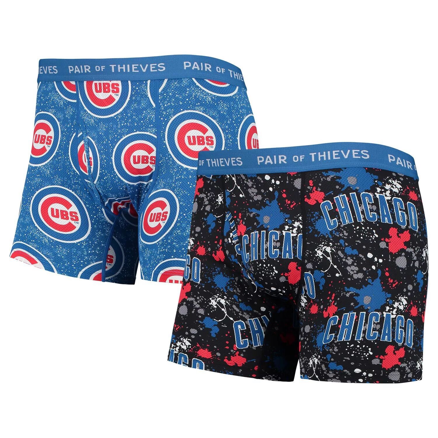 

Мужская пара трусов-боксеров Thieves Black/Royal Chicago Cubs Super Fit, комплект из 2 трусов-боксеров