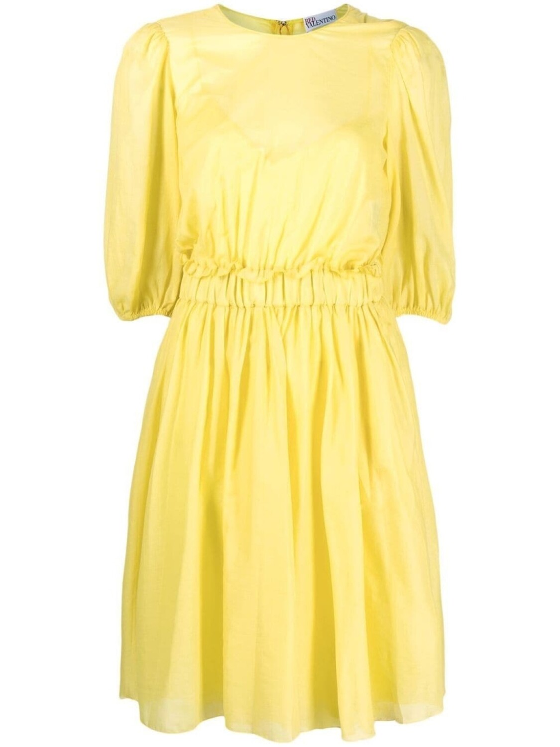 

Платье мини с короткими объемными рукавами RED Valentino, желтый