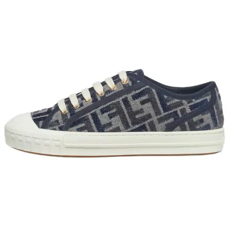 Domino Ff Джинсовые Кроссовки Low Top Женские FENDI, Синий