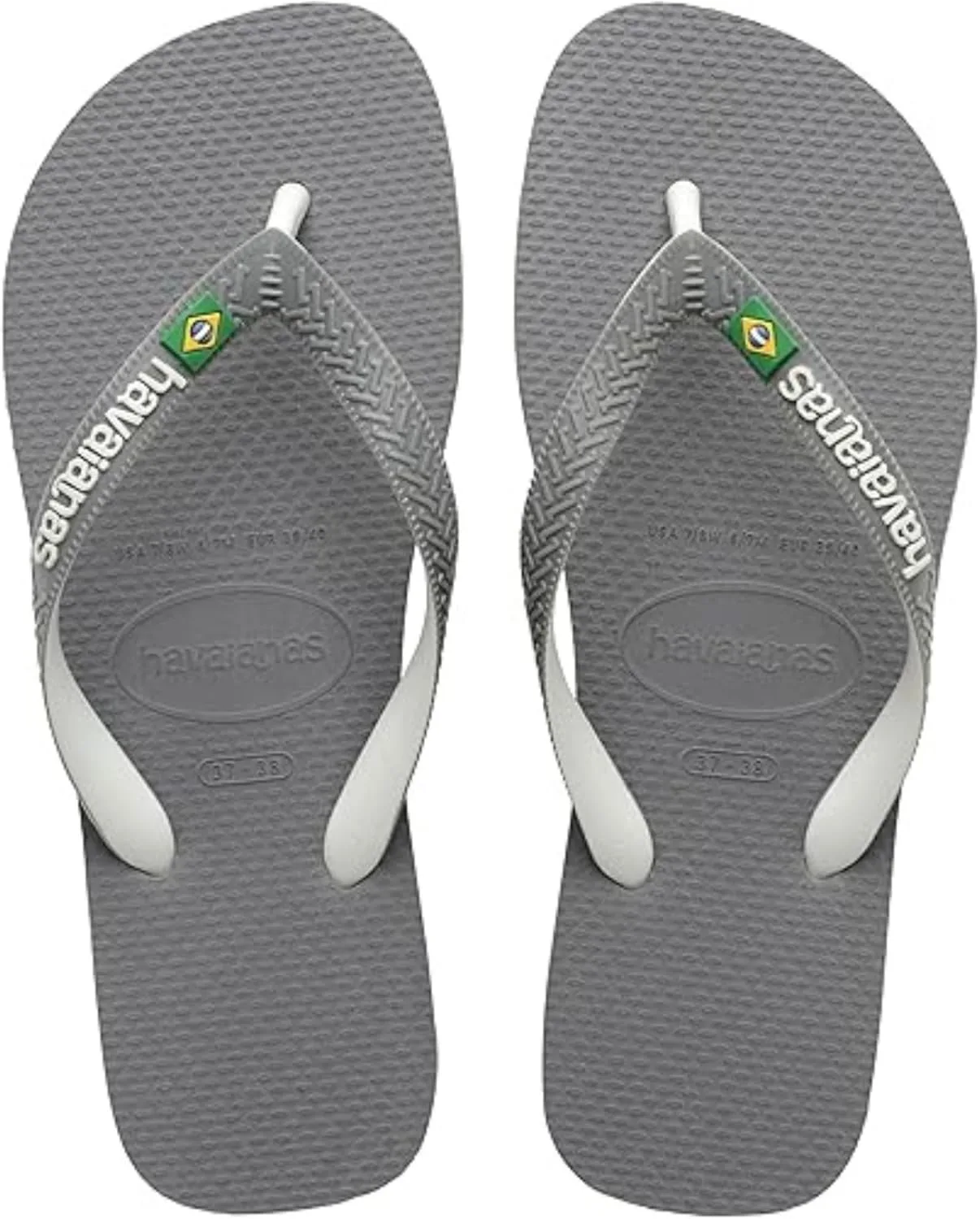 Логотип Havaianas Brasil, культовые, декоративные сандалии ручной работы с ремешками, украшенные бразильским флагом, и низким основанием в красной зоне, унисекс, для взрослых