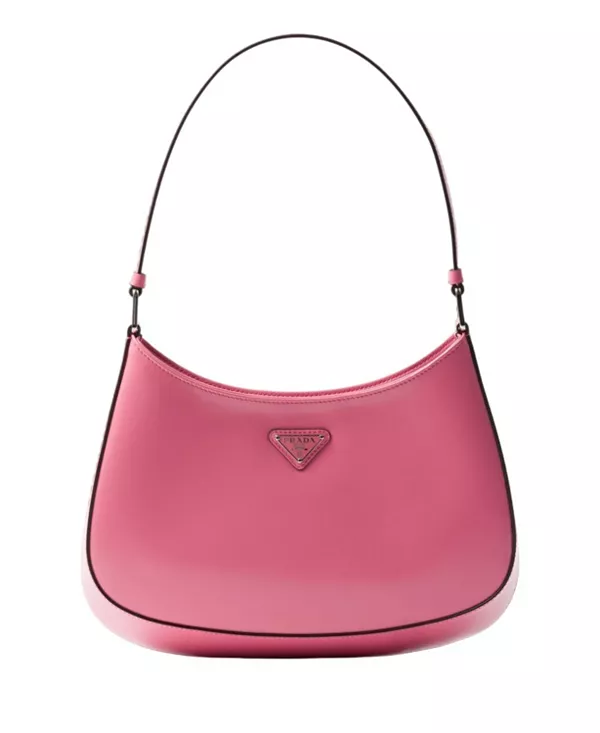 Сумка Cleo из матовой кожи через плечо Prada, розовый