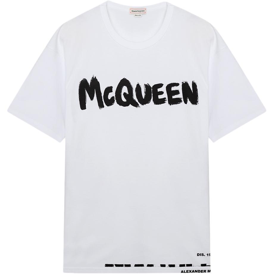 

Alexander McQueen Футболка Graffiti SS22 мужская белая