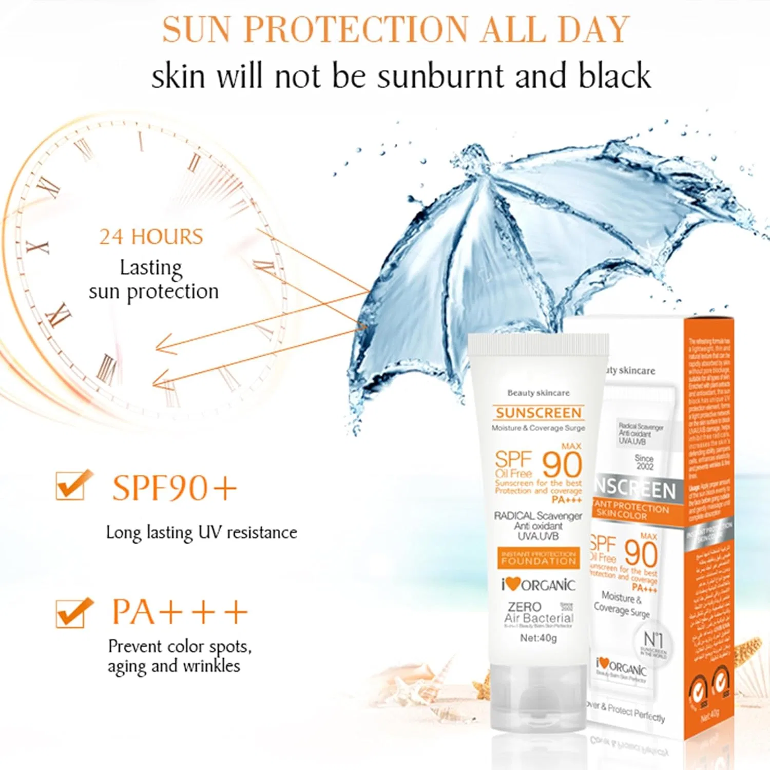 Солнцезащитный крем для лица SPF 90+ PA+++, 40 г Housn, Spf 90 — фото 2