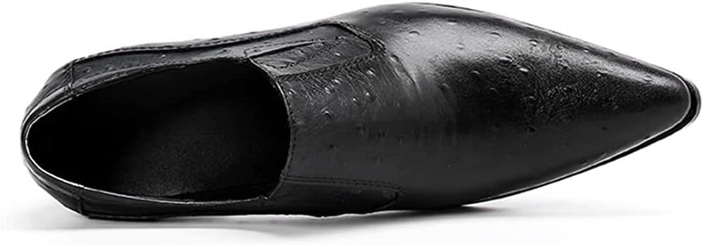 Мокасины Santimon Mens Slip On Loafers- туфли для повседневной и официальной носки из натуральной кожи, удобные, подходящие для вечеринок, путешествий и свадеб, черный — фото 4