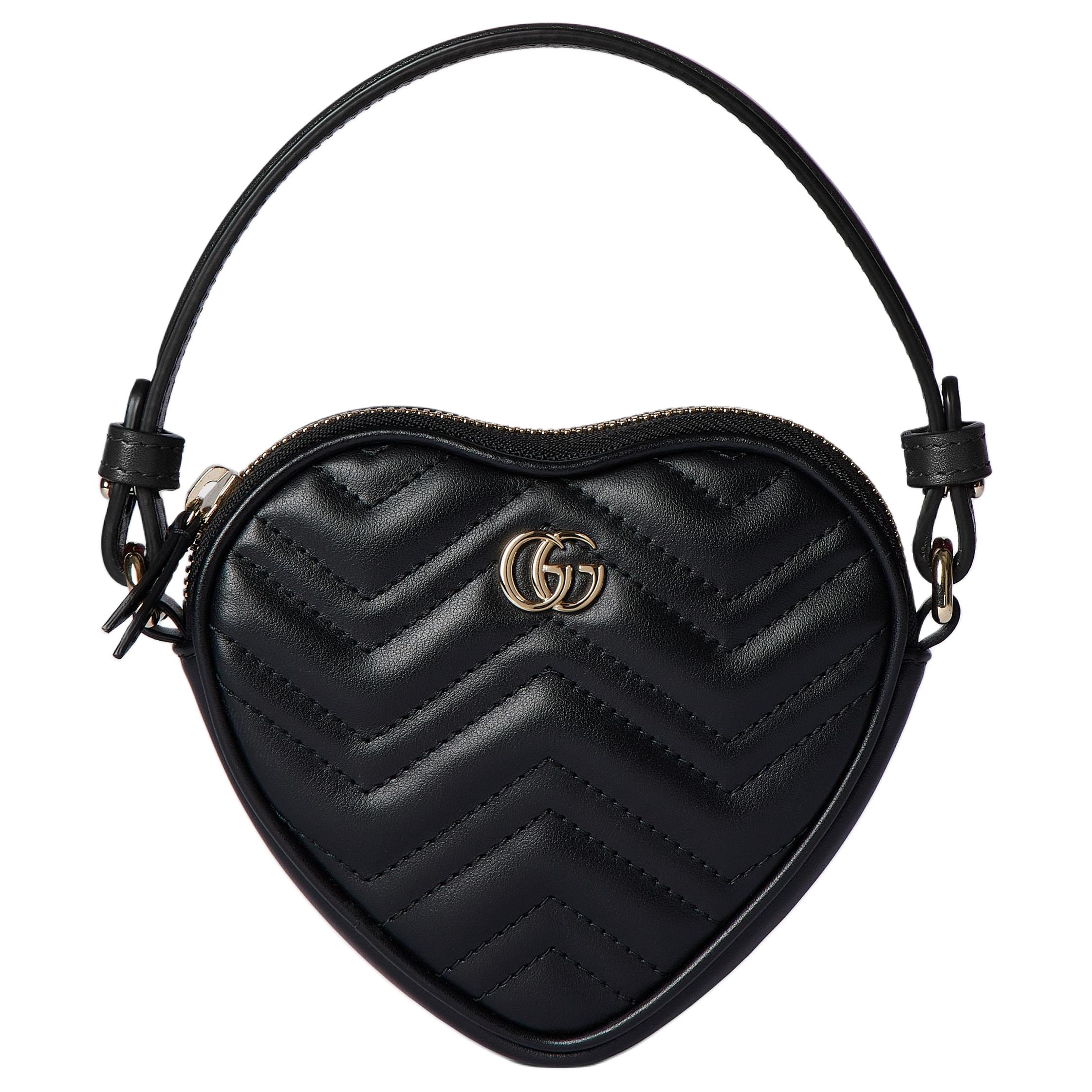 

Gucci Сумка GG Marmont из кожи в форме сердца, мини-сумочка на одно плечо, женская, черная