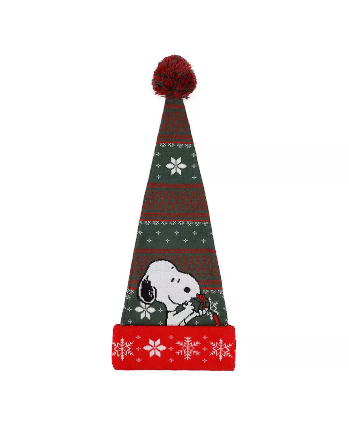 

Мужская шапка Санты Snoopy With Present красно-зеленая Peanuts, зеленый