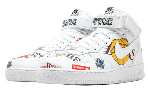 Кроссовки x supreme nba x air force 1 mid 07 'white' Nike, белый — фото 4