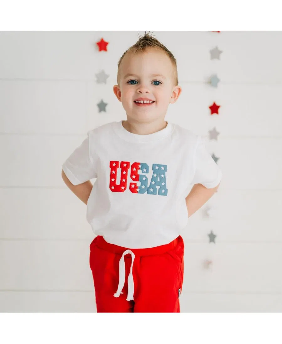 Детская футболка с коротким рукавом Baby Boys USA Puff Ink Sweet Wink, белый — фото 3