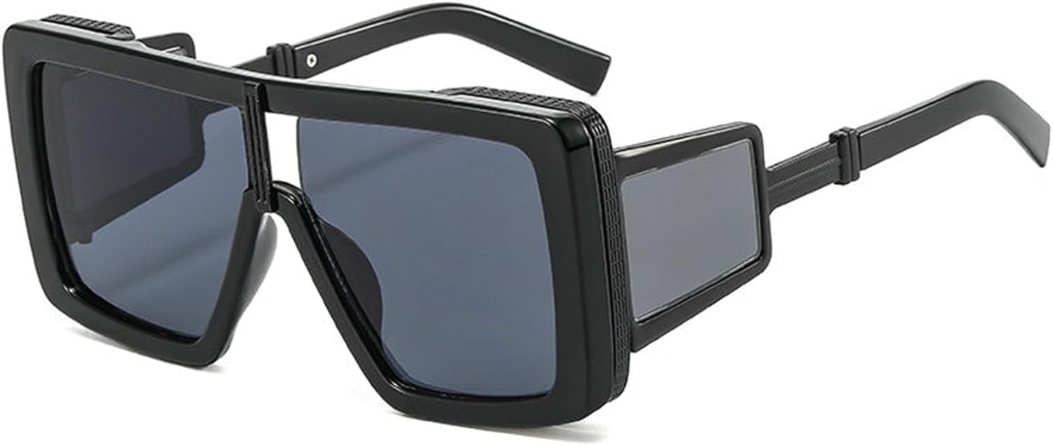 

Солнцезащитные очки Willochra в винтажном стиле, большие квадратные, для женщин и мужчин, модные, с крупной оправой и плоской верхней частью, солнцезащитные очки-щитки UV400, C1