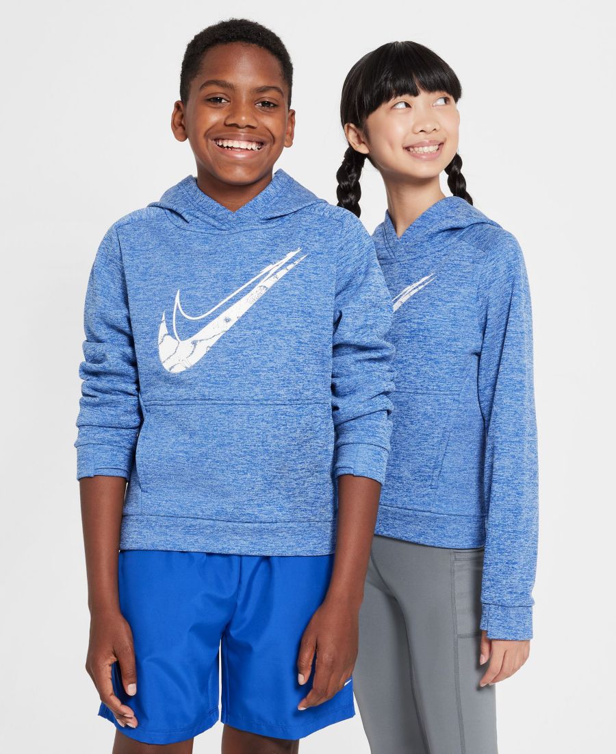 Толстовка Therma-FIT с защитой от пятен для мальчиков и девочек 8-18 лет Nike, Game Royal/university Blue/heather/white — фото 3