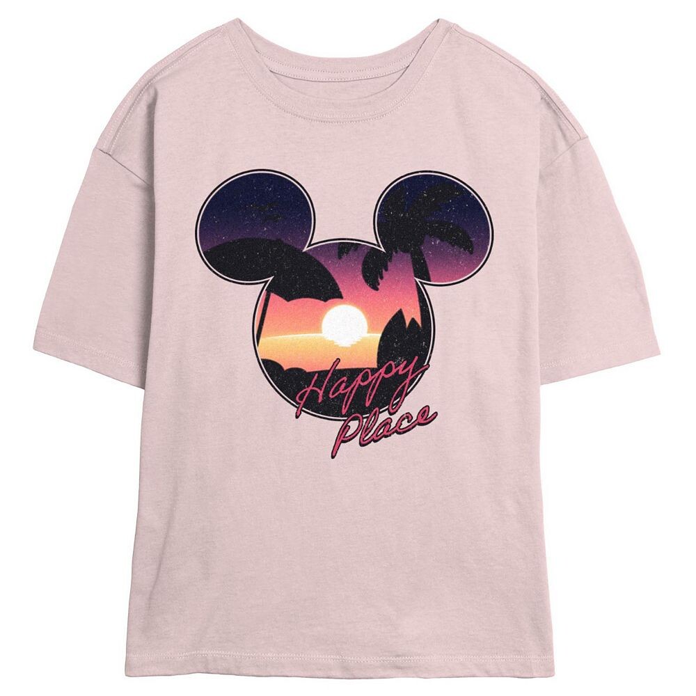 

Детская футболка с изображением скиммера Disney's Mickey Mouse Sunset Happy Place, цвет Blush