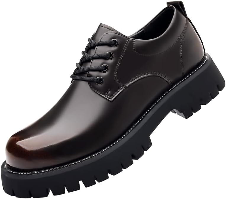 

Мужские ретро-кэжуал кожаные туфли для большого пальца, полированные кожаные туфли Tgrnfhkpyy, коричневый