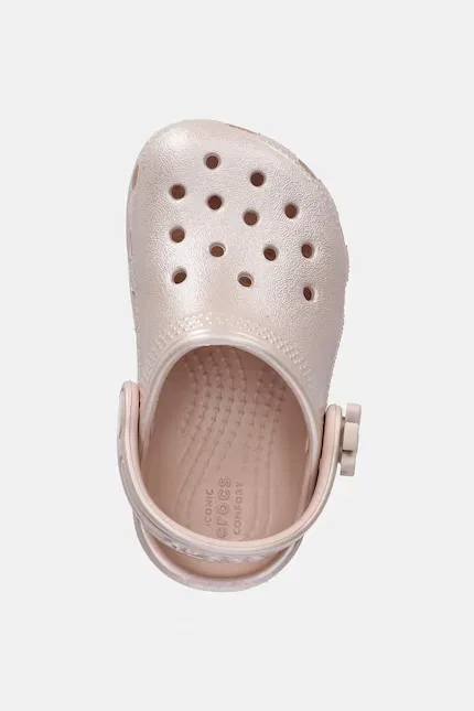Сланцы детские с блестящим покрытием Classic Pearl Shine Clog T Crocs, розовый — фото 4