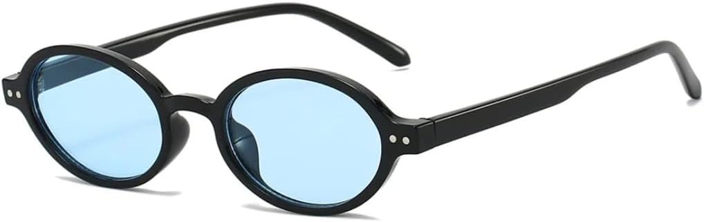 

Женские солнцезащитные очки в стиле ретро, ​​маленькие овальные, с контрастной оправой и леопардовым принтом. Мужские универсальные повседневные очки с защитой от УФ-излучения UV400 UATXTAU, Black Blue