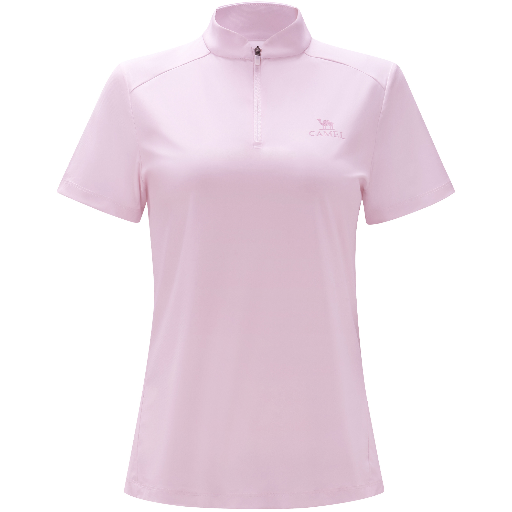 

Футболка Quick Dry женская с воротником стойка умеренно прямого кроя CAMEL, morning smoke розовый