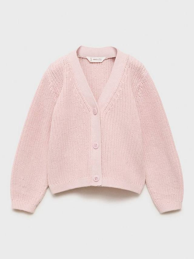 

Детский кардиган Rosalie из хлопка с V-образным вырезом Mango, Light Pastel Pink