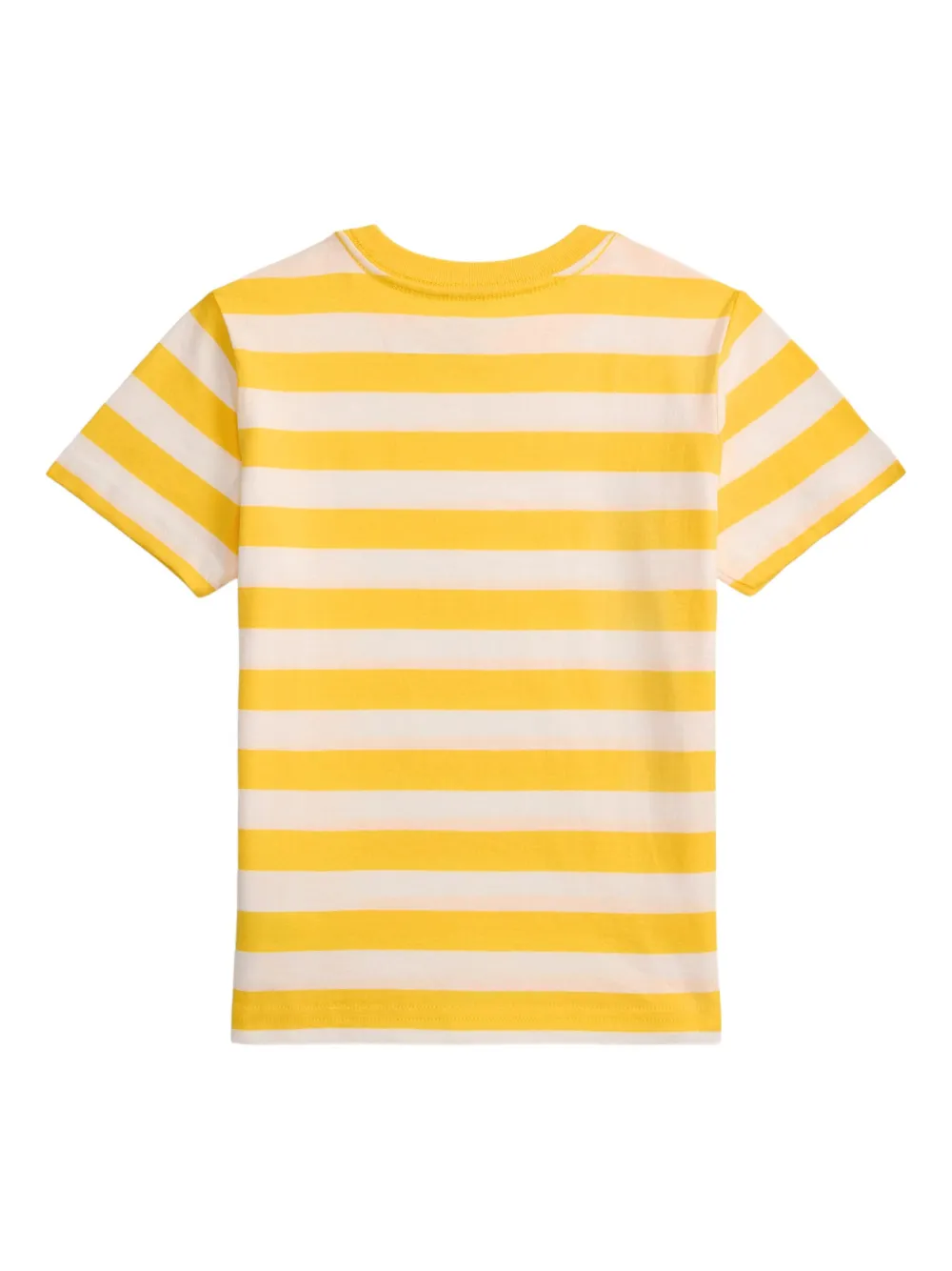 Полосатая футболка с вышитым логотипом Polo Ralph Lauren Kids, желтый — фото 2