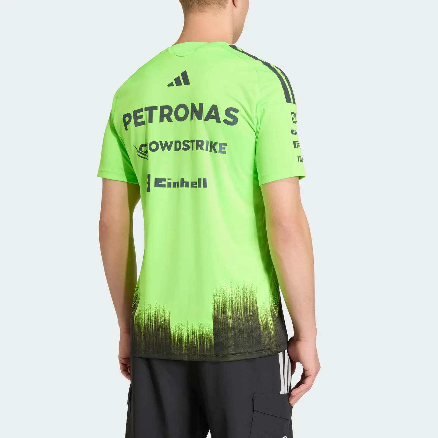 Футболка мужская MERCEDES AMG PETRONAS FORMULA 1 SETUP JERSEY с технологией быстрой сушки Adidas, Neon Green/Black — фото 4