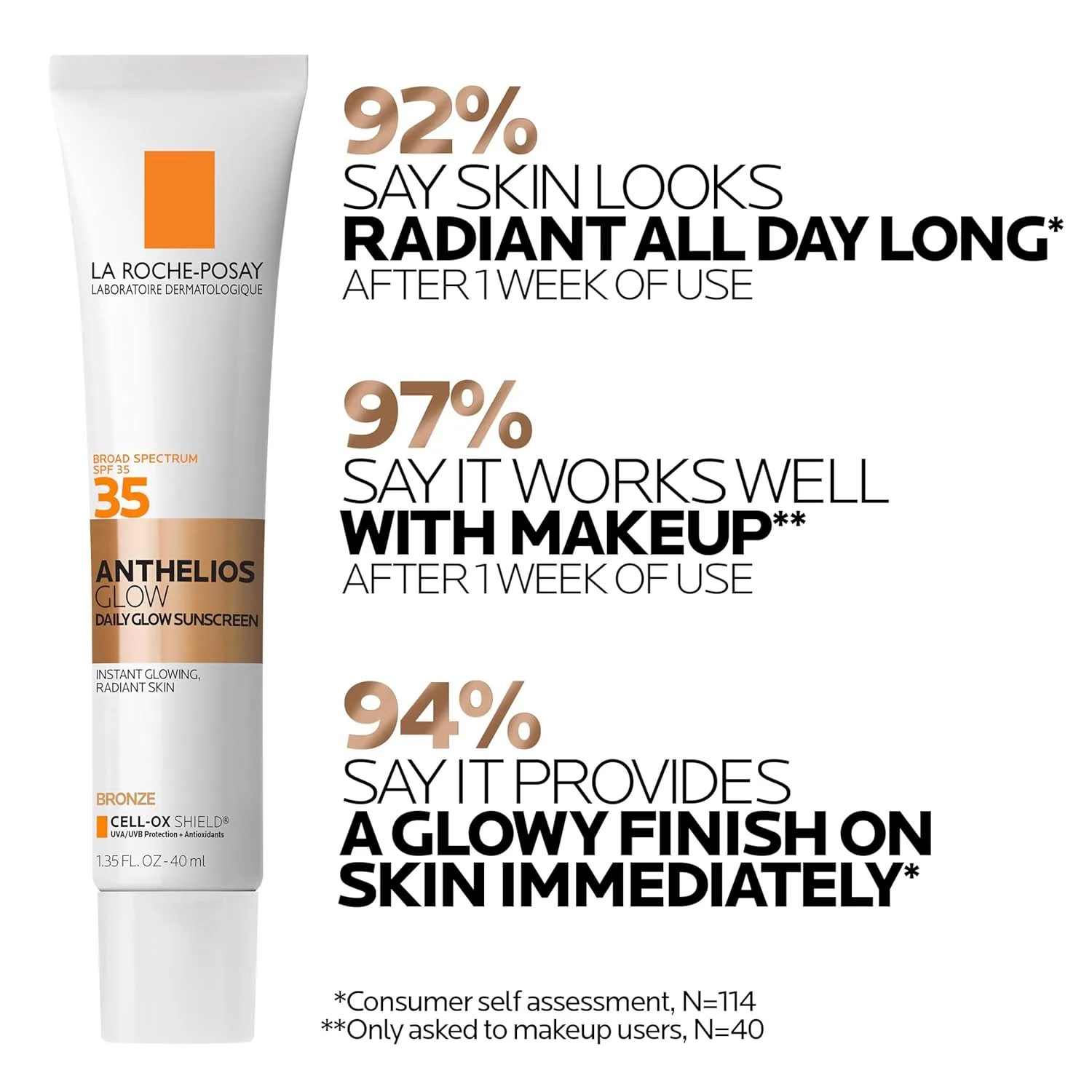 La roche-posay anthelios тонированный солнцезащитный крем для лица с spf 35, широкий спектр защиты, для всех типов кожи, 24-часовая гидратация, легкая текстура, Dark — фото 4