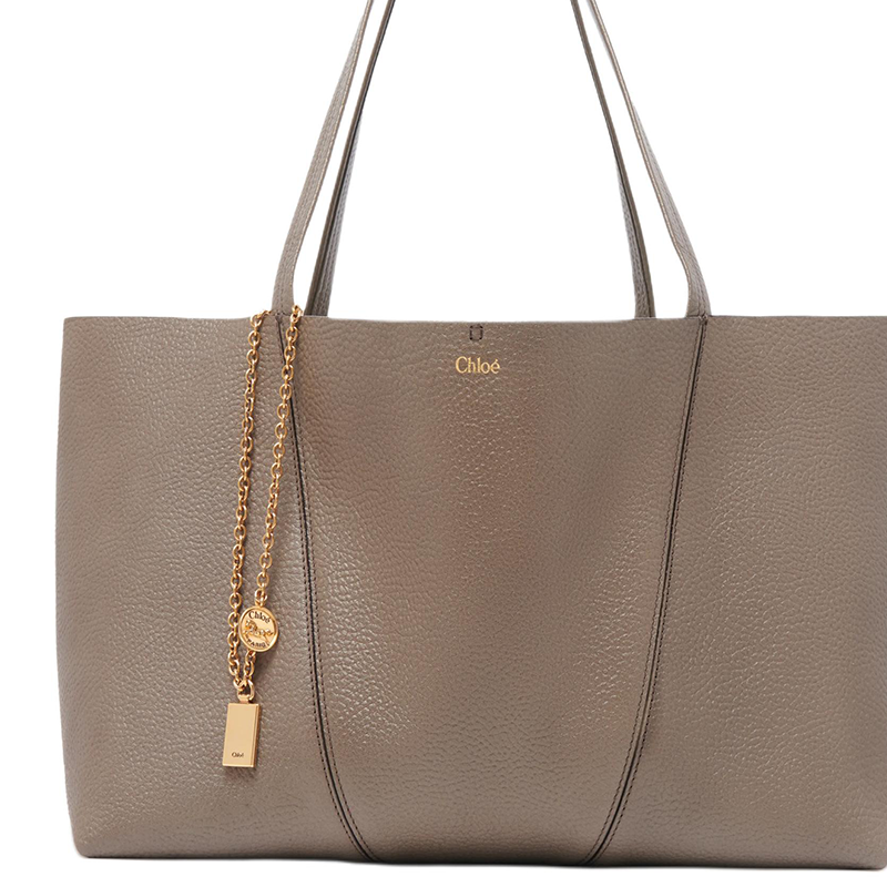Chloé Сумка Chloe Spin Grain Calfskin, женская наплечная сумка, светло-коричневая — фото 2