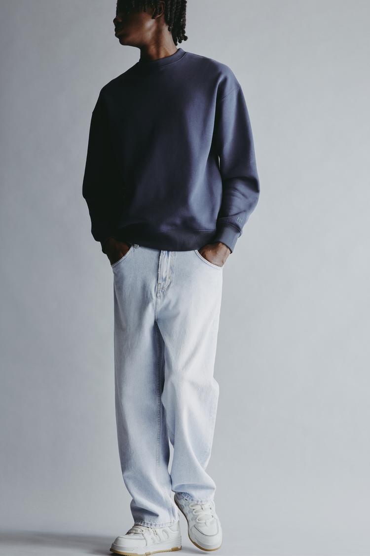 

Свободные мешковатые джинсы Pull And Bear, голубой