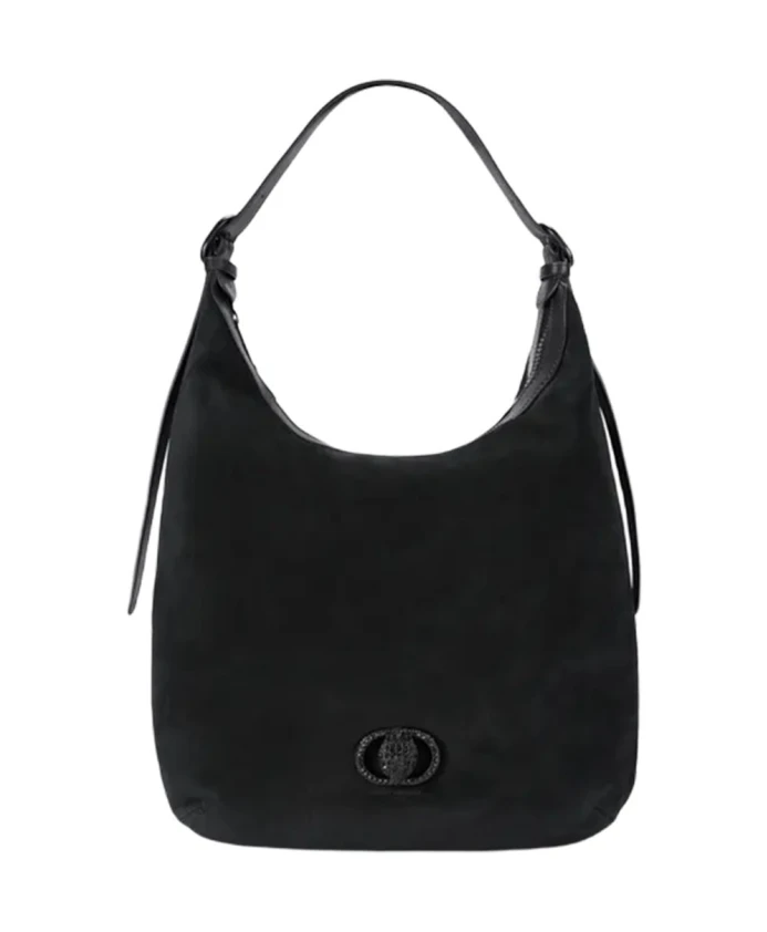 

Замшевая сумка-хобо через плечо с деталью в виде головы орла. Kurt Geiger, черный