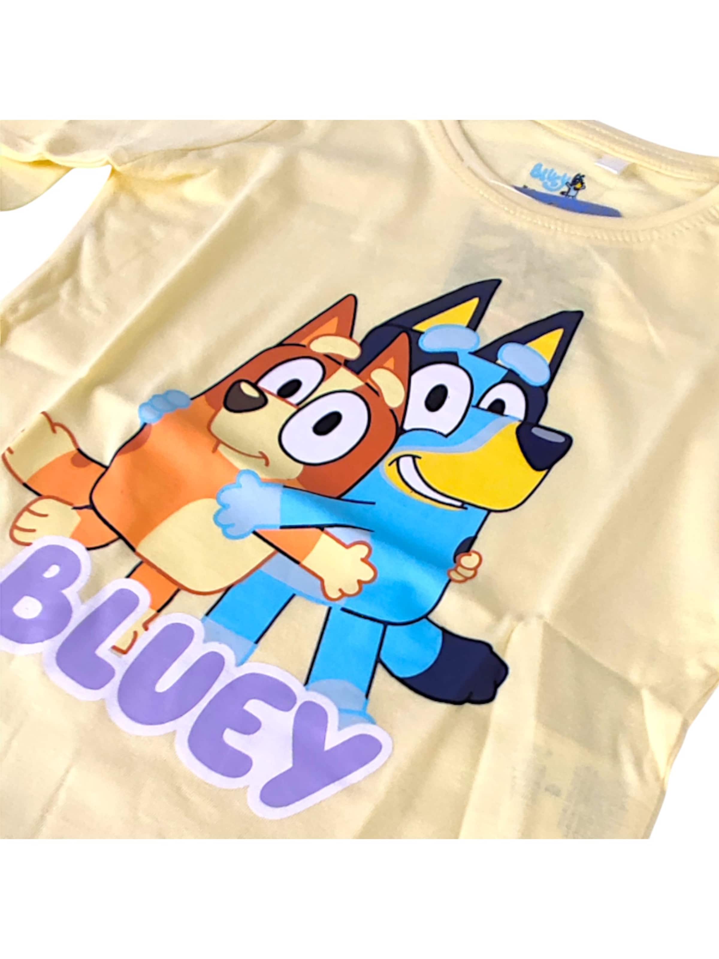 Лонгслив 'Bluey & Bingo' в пастельно-желтом цвете — фото 3