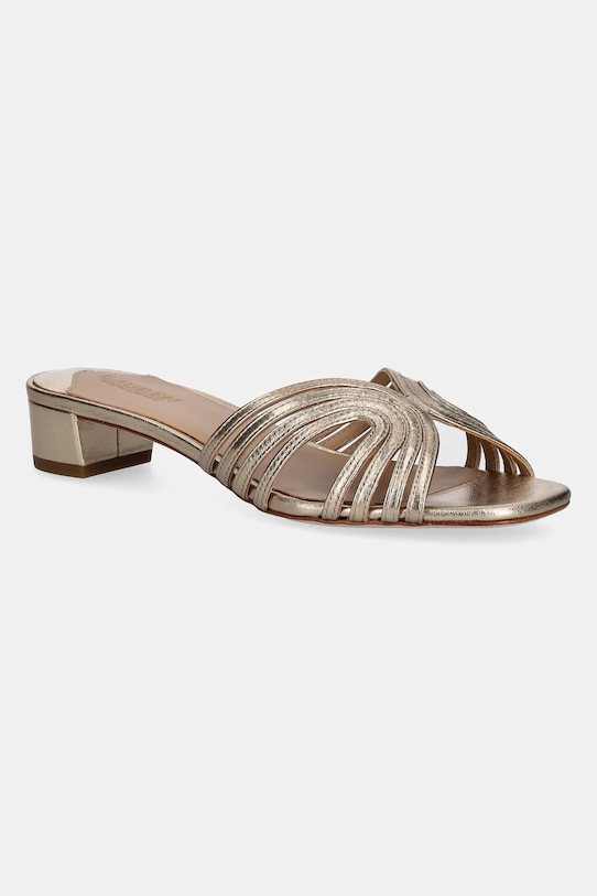 Кожаные шлепанцы Fay Mtstrp Lauren Ralph Lauren, золотой