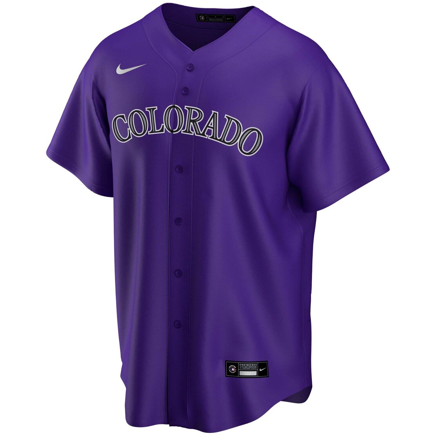 Мужская фиолетовая футболка Colorado Rockies Alternate Replica Team Nike — фото 2