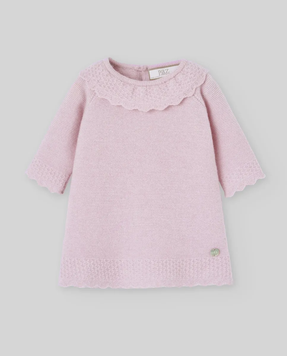 

Платье из шерсти и кашемира для младенцев из коллекции Essentia PAZ Rodríguez, светло-розовый