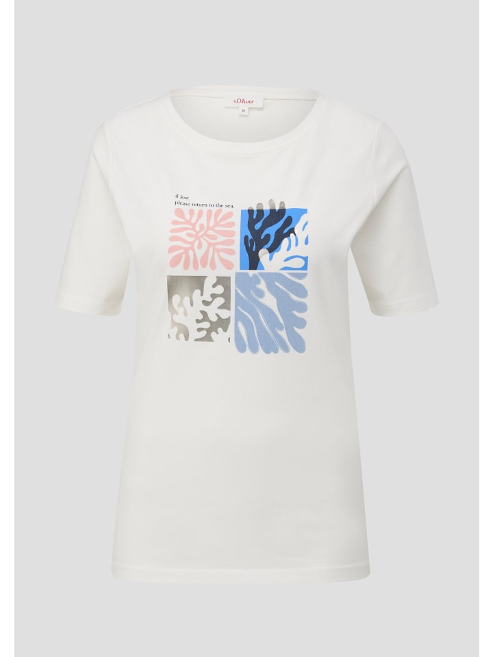 

s.Oliver Футболка цвета 02D0_cream, Хаки, s.Oliver Футболка цвета 02D0_cream