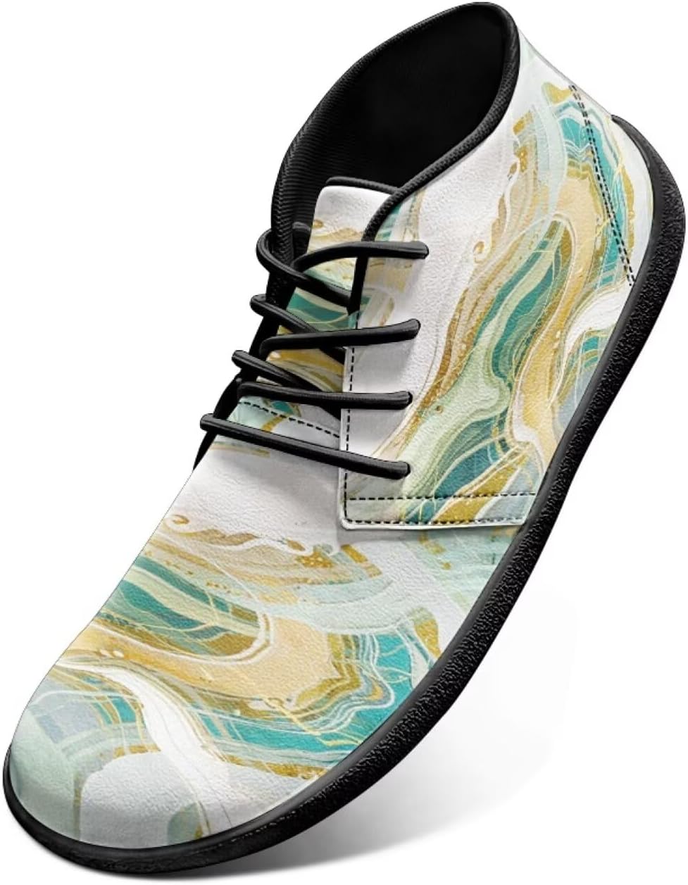 

Мужские кроссовки с мраморным принтом для ходьбы босиком - походные кроссовки с широким носком и нулевым перепадом высоты подошвы - беговые кроссовки Watdotory, зеленый