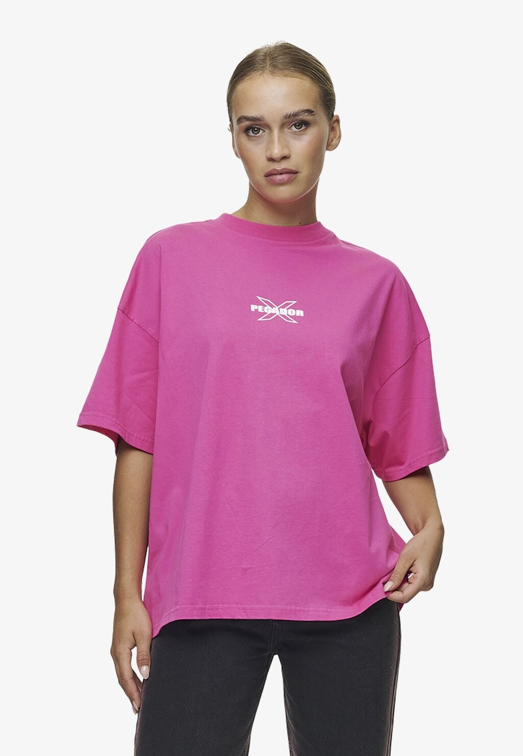 

Футболка с принтом BELLY HEAVY OVERSIZED TEE Pegador, розовый