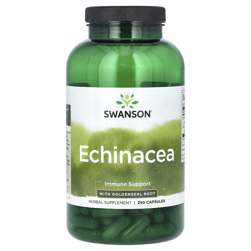

Swanson, эхинацея с корнем желтокорня, 250 капсул
