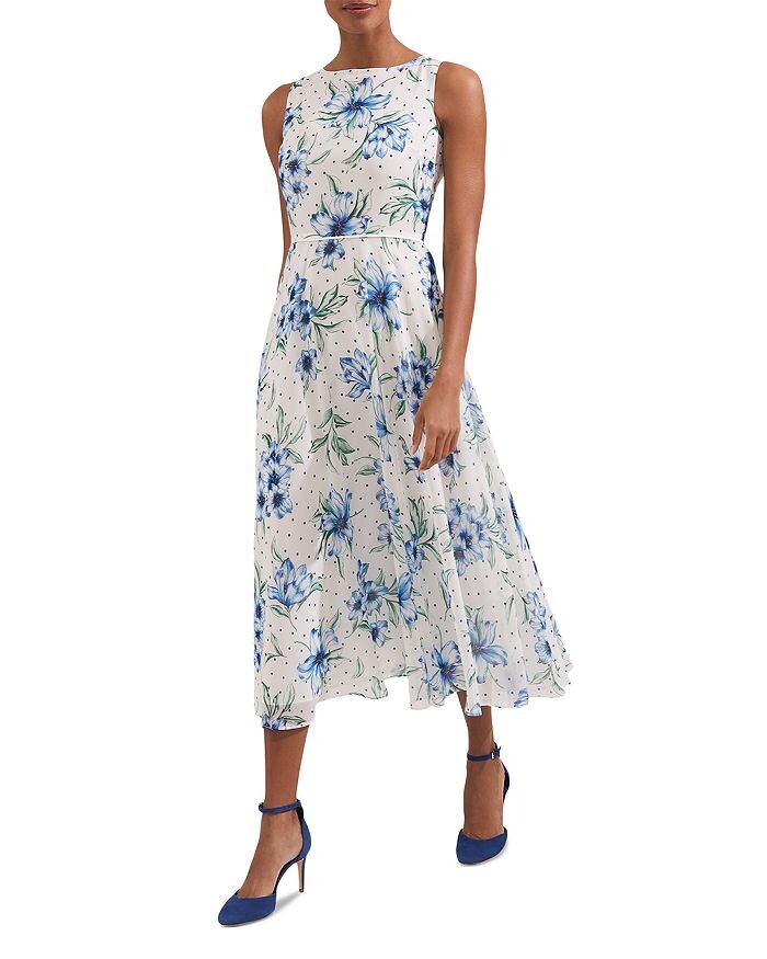 

HOBBS LONDON Платье миди Carly с цветочным принтом, мультиколор