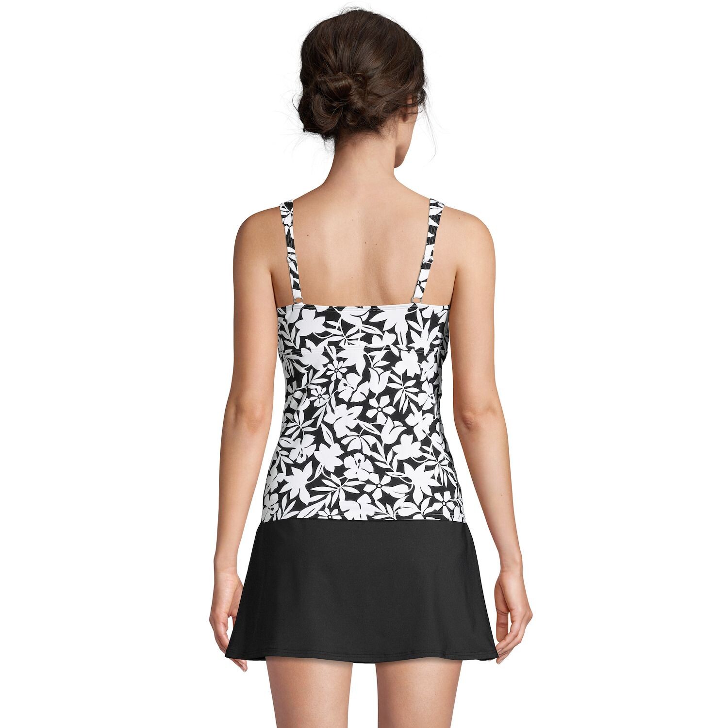 

Женский топ танкини Lands' End DDD-Cup Surplice Bust Enhancer Lands' End, черный