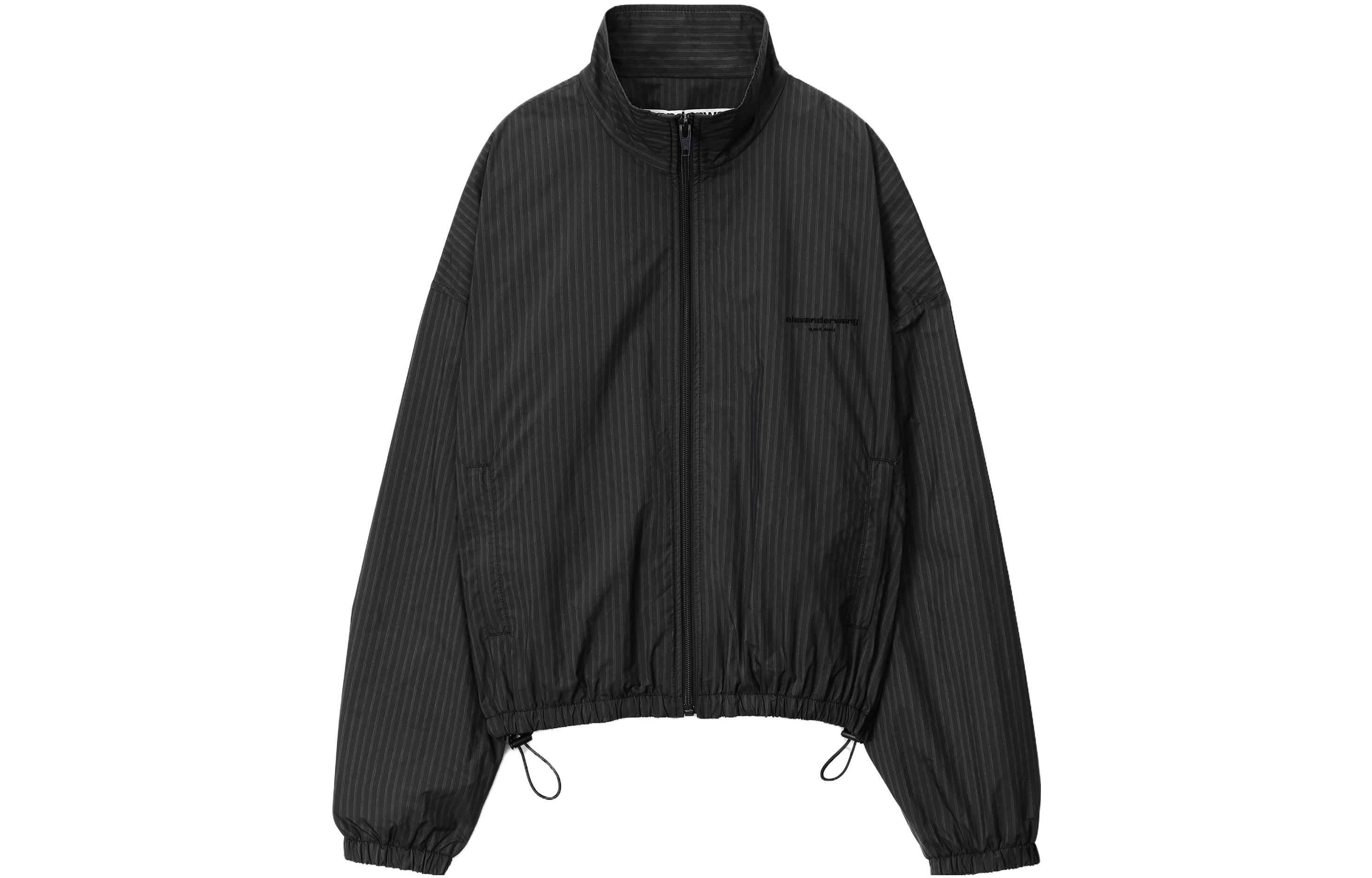 

Куртка спортивная в полоску Alexander Wang, черная, Черный, Куртка спортивная в полоску Alexander Wang, черная