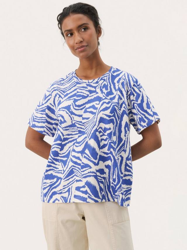 

NahidPW футболка с коротким рукавом из хлопка с животным принтом Part Two, Blue/Multi