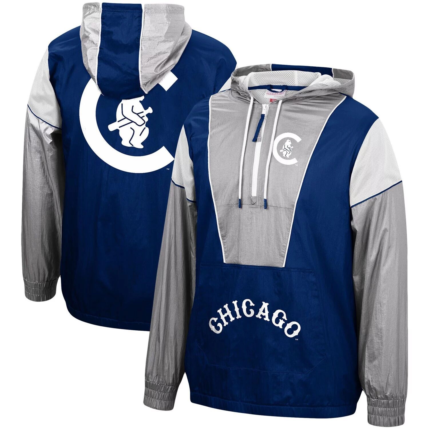 

Мужская темно-синяя куртка с капюшоном Mitchell & Ness Chicago Cubs Highlight Reel, ветровка с молнией на половину длины, Синий, Мужская темно-синяя куртка с капюшоном Mitchell & Ness Chicago Cubs Highlight Reel, ветровка с молнией на половину длины