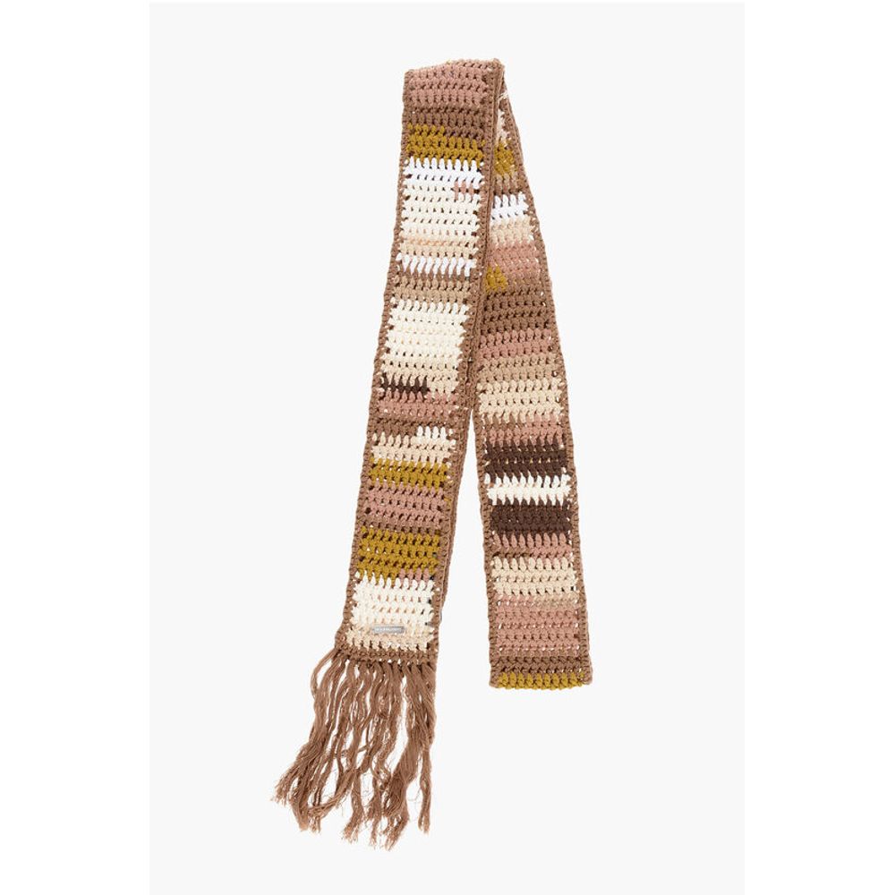 

Шарф с бахромой, связанный крючком Dsquared2, Multicolor