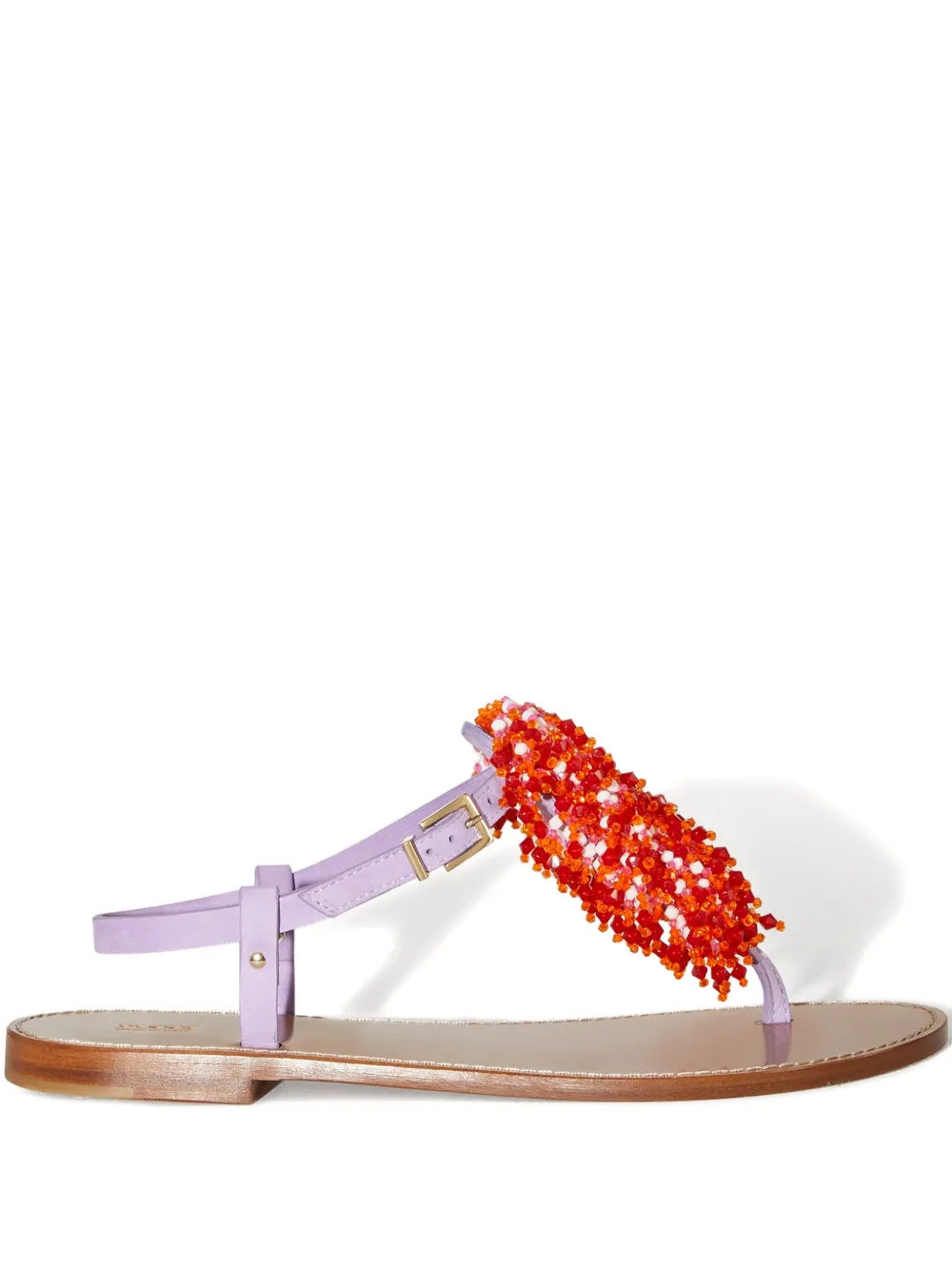 Сандалии из кожи с бисером PUCCI, коричневый