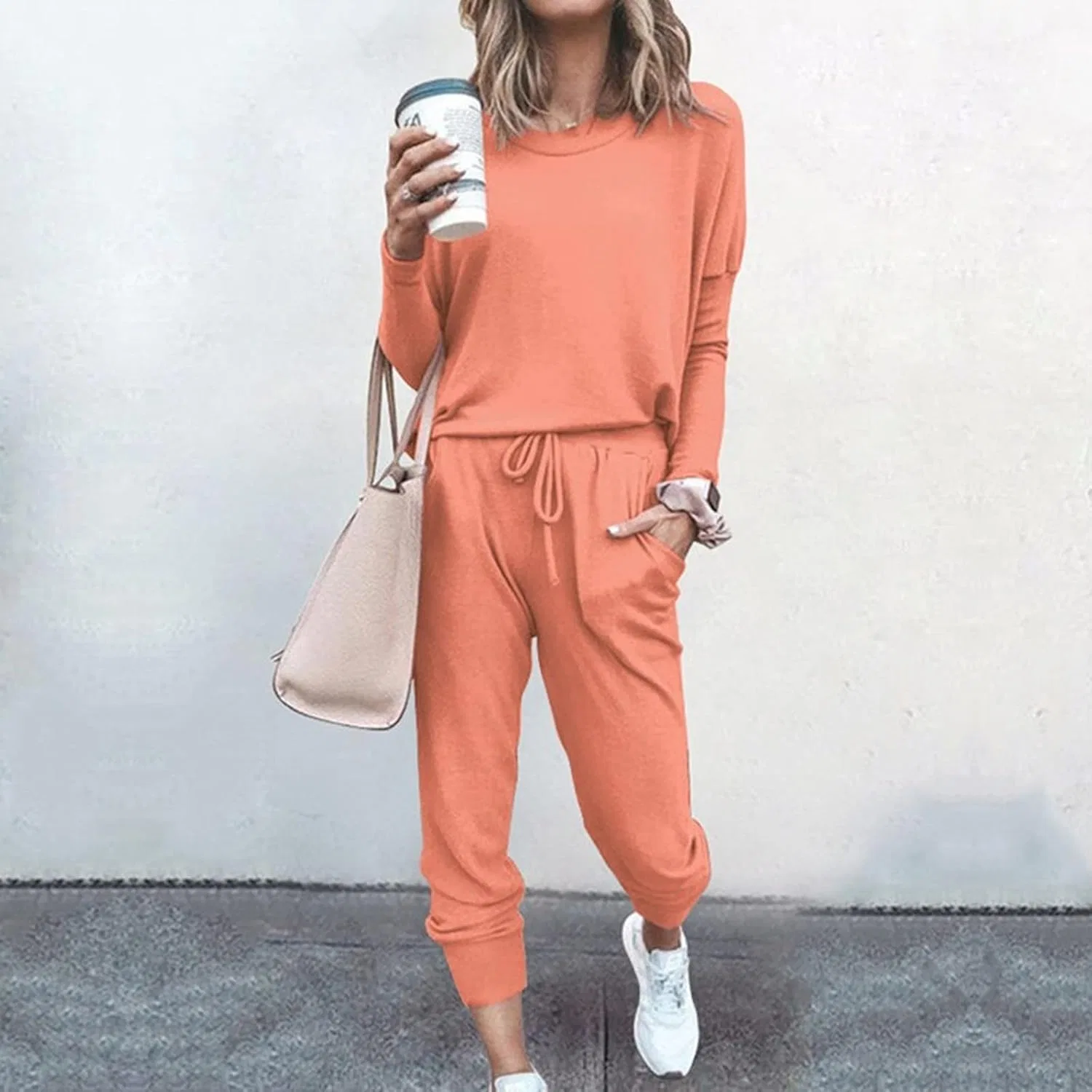 Женский спортивный костюм из полиэстера, 3-orange — фото 2