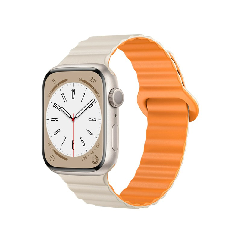 

Biaodaige Часы Strap Apple Compatibility Silicone Material, Starlight Orange