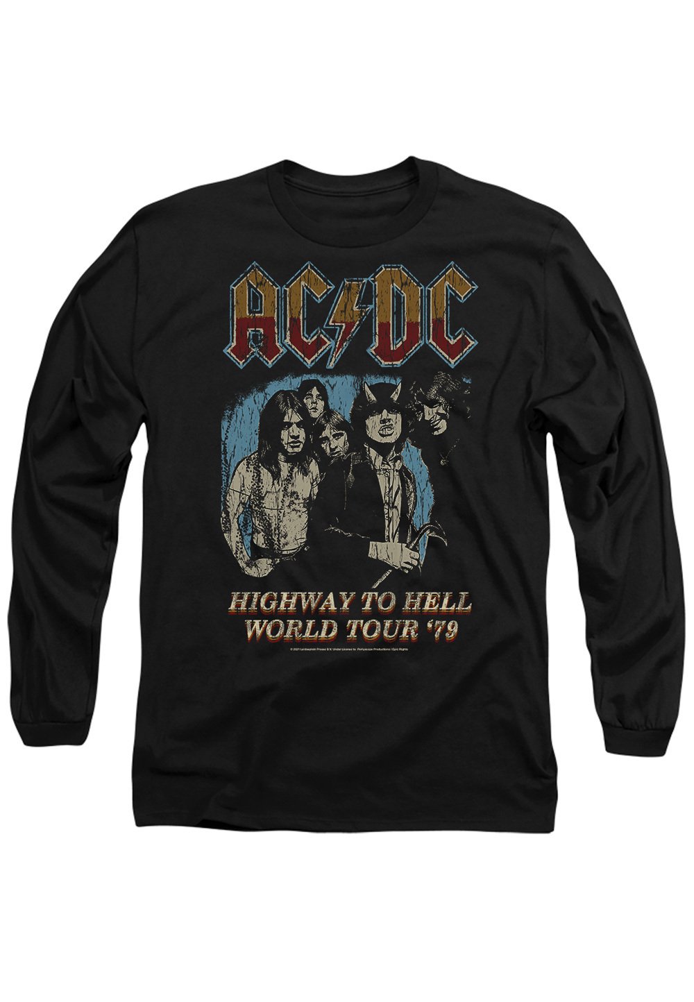

Топ с длинными рукавами AC/DC HIGHWAY WORLD TOUR 79 Cotton Soul, черный