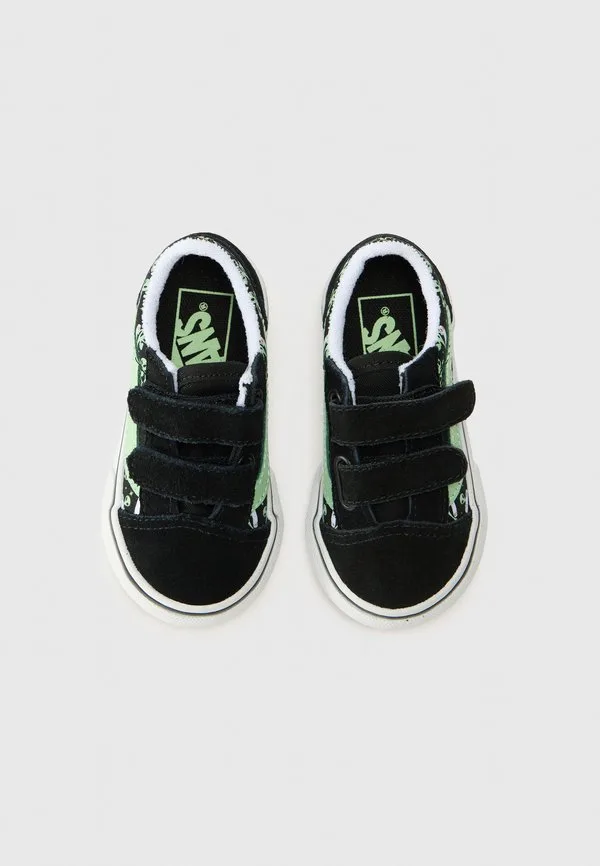 Детские туфли в стиле олдскул Vans, Black/Green — фото 4
