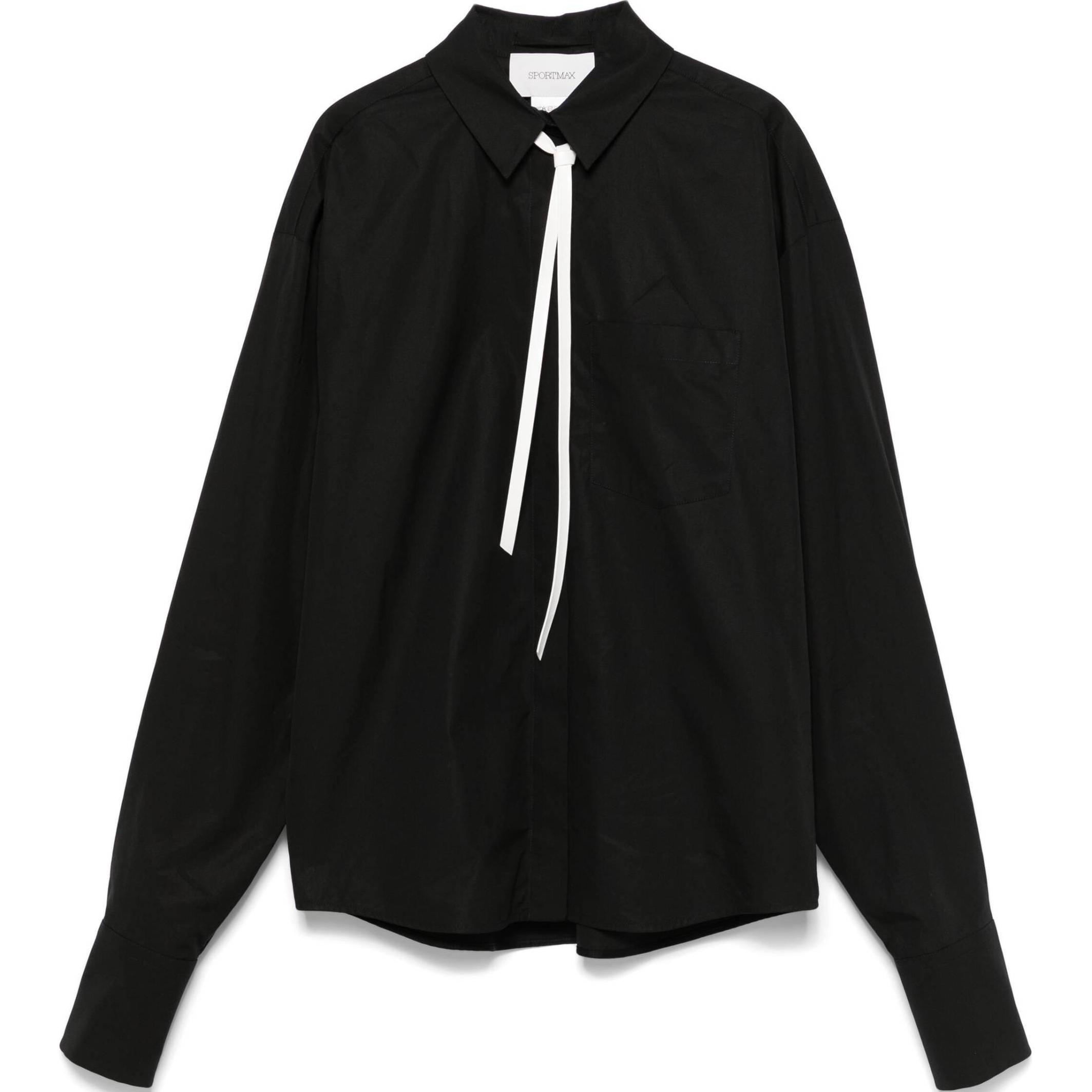 

Рубашка из левкаса SportMax, черный