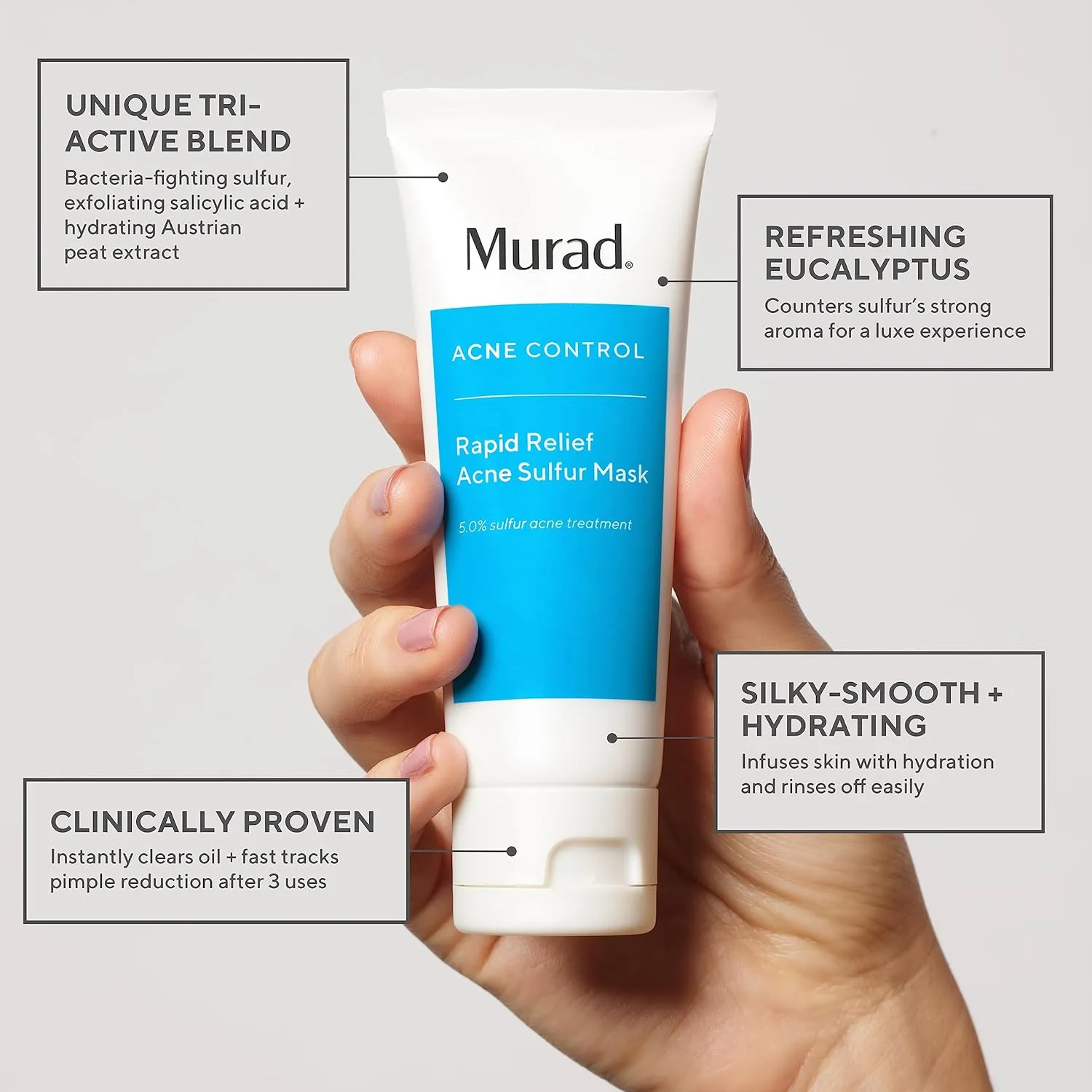 Murad Target Breakouts + Scars (набор из 3 предметов) - маска для лица с серой от акне, средство для точечного лечения акне, Invisiscar Resurfacing Treatment — фото 2
